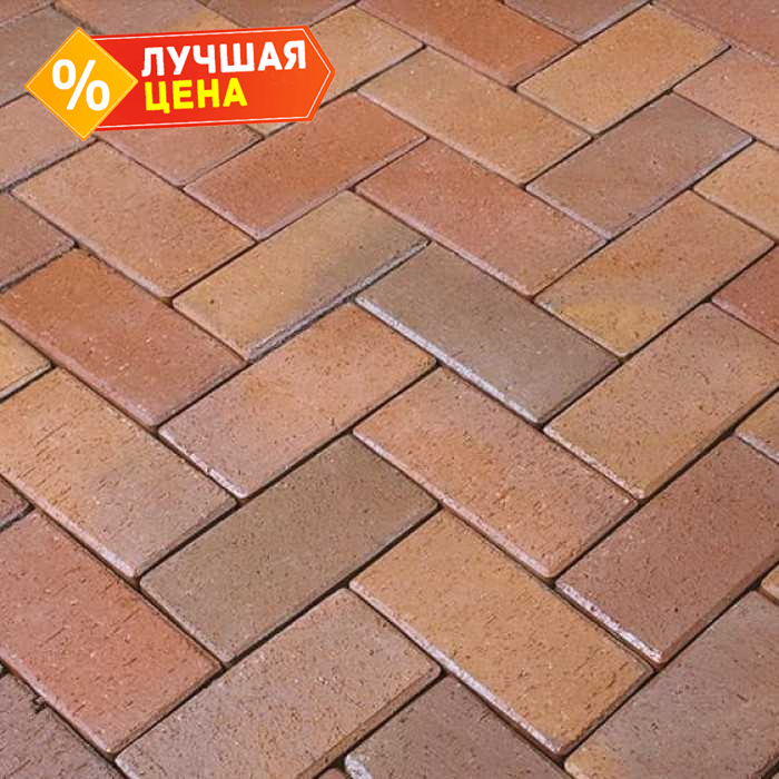 Клинкерная брусчатка Penter Florenz bunt orangegelb geflammt, 240х118х52 мм