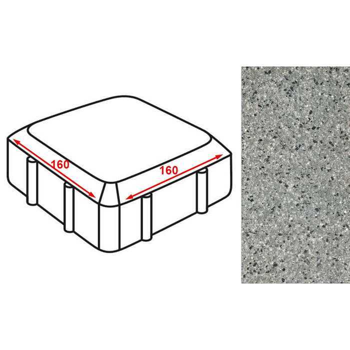 Плитка тротуарная Готика Granite FERRO, Старая площадь, Белла Уайт, 160х160х60 мм