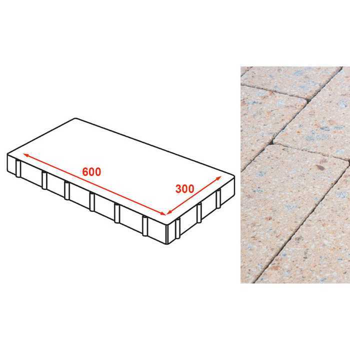 Плита тротуарная Готика Granite FINERRO, Павловское 600х300х80 мм