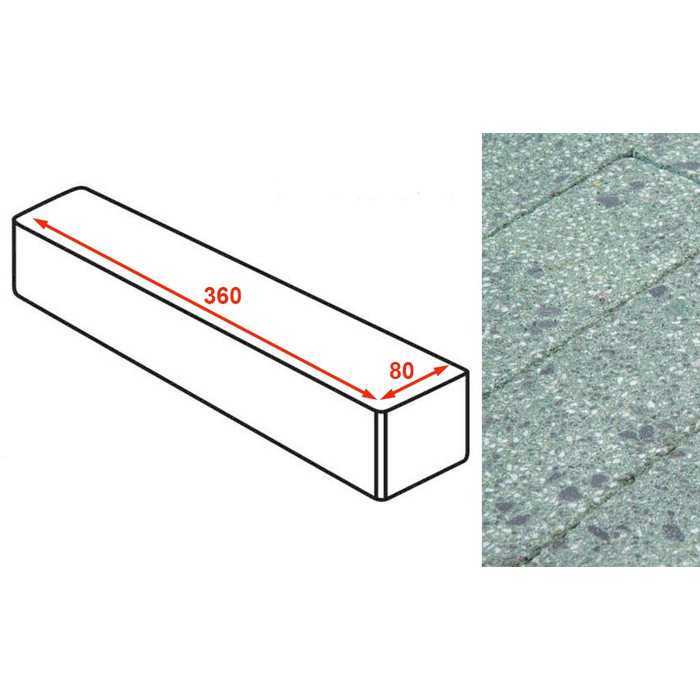 Плитка тротуарная Готика Granite FINERRO, ригель, Порфир 360х80х80 мм